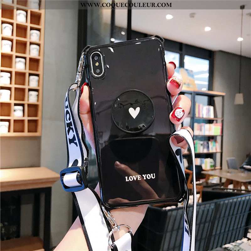 Étui iPhone Xs Max Ornements Suspendus Noir Tout Compris, Coque iPhone Xs Max Fluide Doux Petit