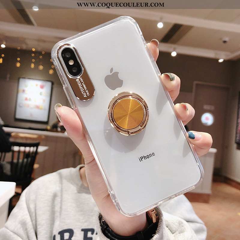 Housse iPhone Xs Max Transparent Une Agrafe À Bord, Étui iPhone Xs Max Créatif Bleu Foncé