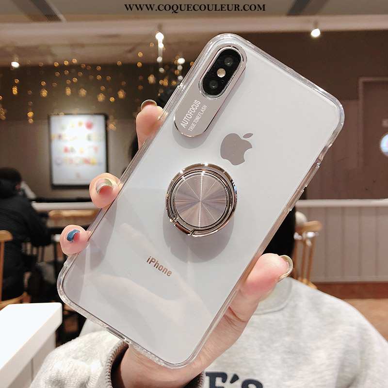 Housse iPhone Xs Max Transparent Une Agrafe À Bord, Étui iPhone Xs Max Créatif Bleu Foncé