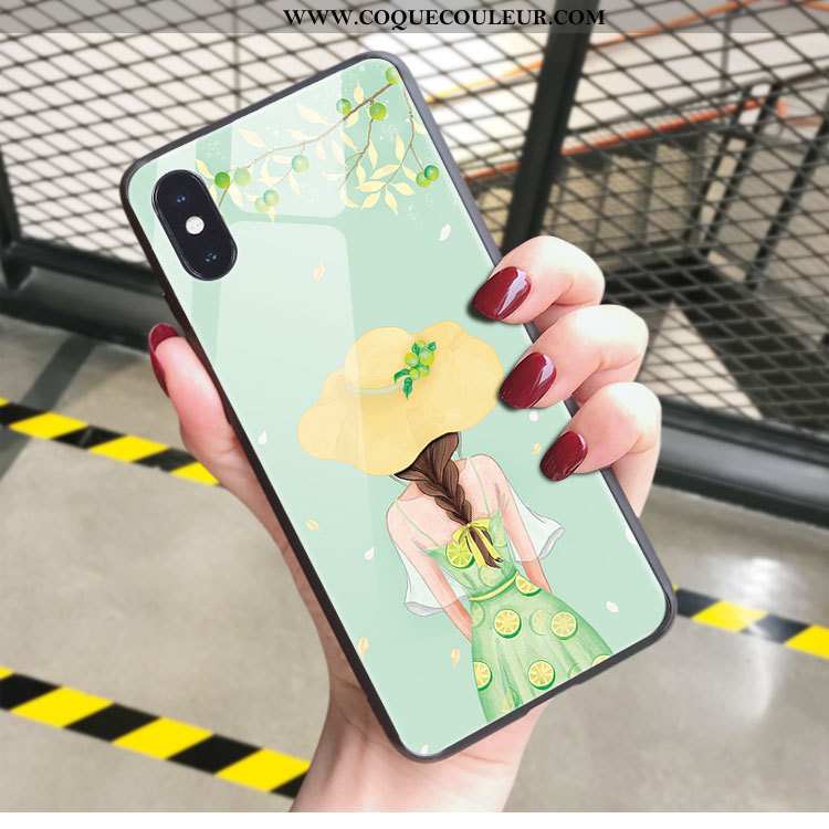 Housse iPhone Xs Max Verre Nouveau Luxe, Étui iPhone Xs Max Personnalité Incassable Rose