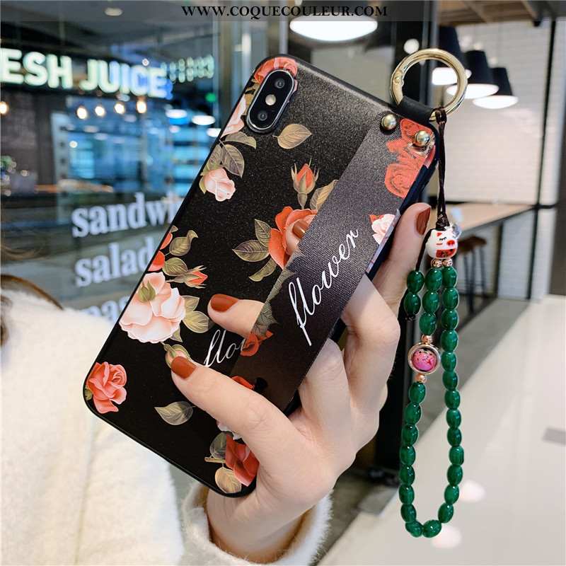 Coque iPhone Xs Max Protection Étui Coque, Housse iPhone Xs Max Vintage Bracelet Noir