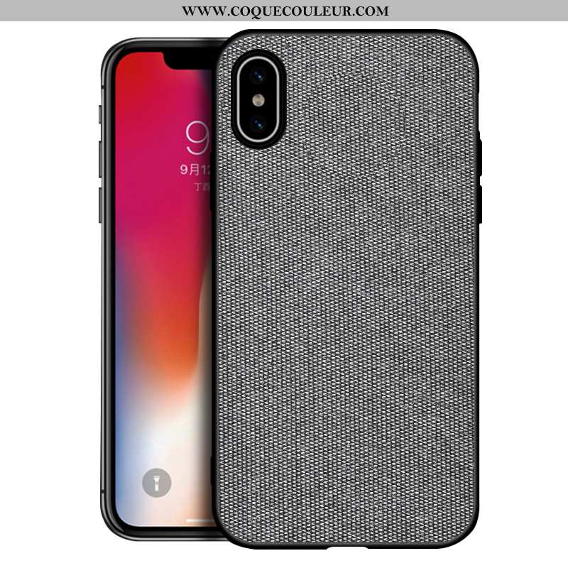 Housse iPhone Xs Max Protection Silicone Fluide Doux, Étui iPhone Xs Max Délavé En Daim Nouveau Gris