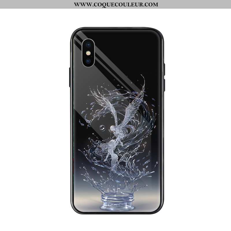 Étui iPhone Xs Max Créatif Tendance Art, Coque iPhone Xs Max Original Élégant Noir