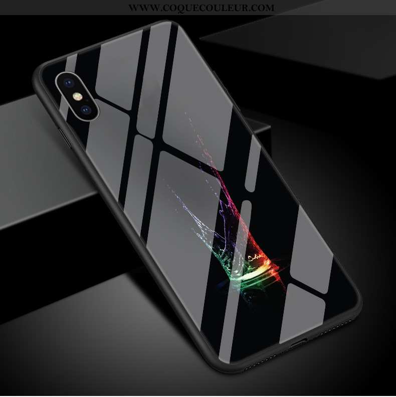 Étui iPhone Xs Max Créatif Tendance Art, Coque iPhone Xs Max Original Élégant Noir