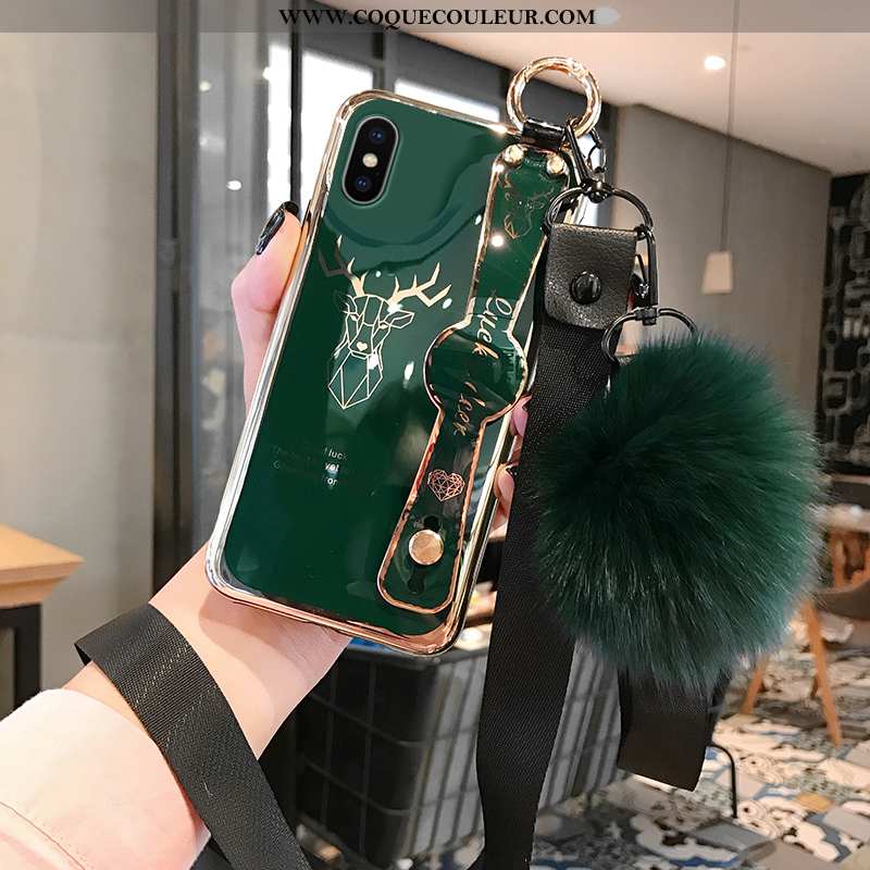 Coque iPhone Xs Max Mode Net Rouge Vert, Housse iPhone Xs Max Personnalité Charmant Turquoise