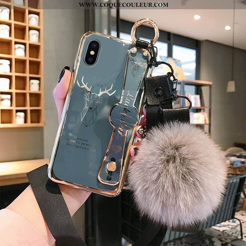 Coque iPhone Xs Max Mode Net Rouge Vert, Housse iPhone Xs Max Personnalité Charmant Turquoise