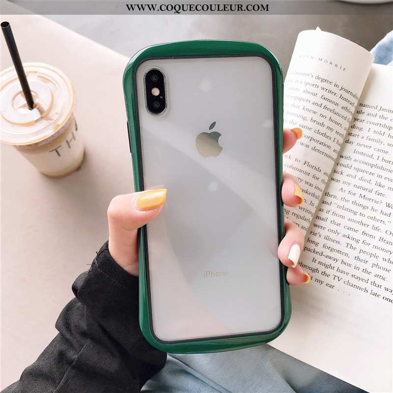 Coque iPhone Xs Max Protection Petit Incassable, Housse iPhone Xs Max Transparent Frais Verte