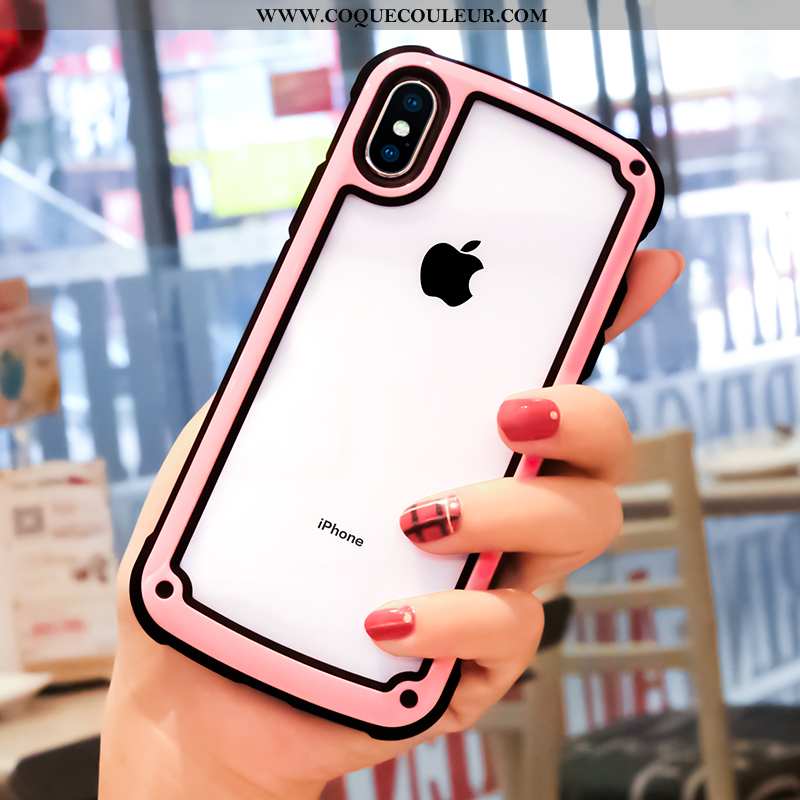 Étui iPhone Xs Max Protection Téléphone Portable Étui, Coque iPhone Xs Max Transparent Rouge