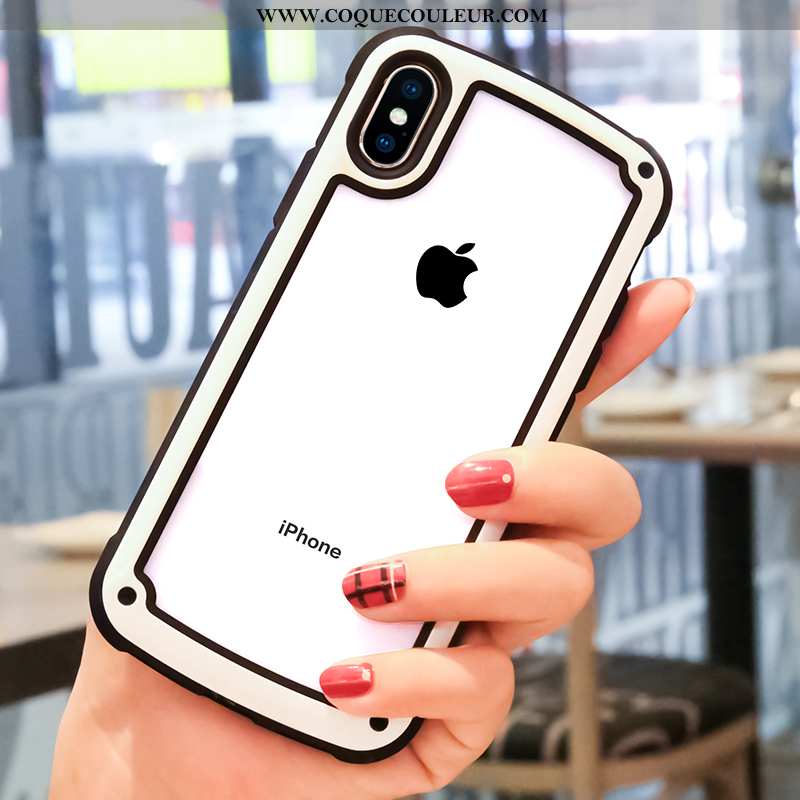 Étui iPhone Xs Max Protection Téléphone Portable Étui, Coque iPhone Xs Max Transparent Rouge