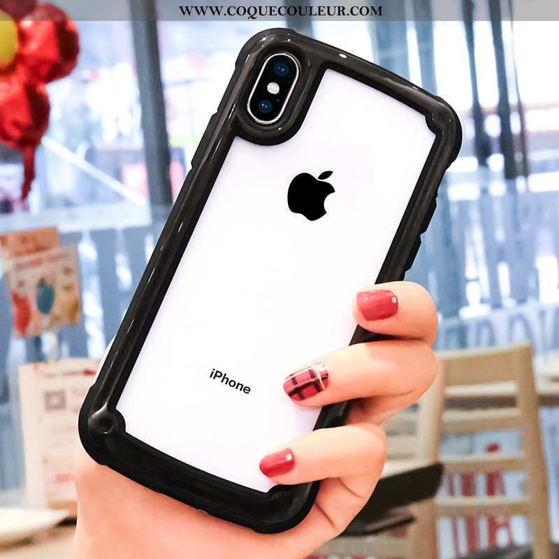 Étui iPhone Xs Max Protection Téléphone Portable Étui, Coque iPhone Xs Max Transparent Rouge