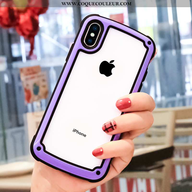 Étui iPhone Xs Max Protection Téléphone Portable Étui, Coque iPhone Xs Max Transparent Rouge