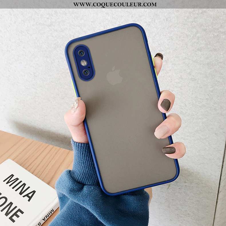 Étui iPhone Xs Max Silicone Personnalité Net Rouge, Coque iPhone Xs Max Protection Nouveau Bleu