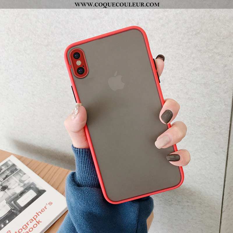 Étui iPhone Xs Max Silicone Personnalité Net Rouge, Coque iPhone Xs Max Protection Nouveau Bleu