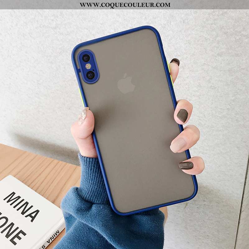 Étui iPhone Xs Max Silicone Personnalité Net Rouge, Coque iPhone Xs Max Protection Nouveau Bleu