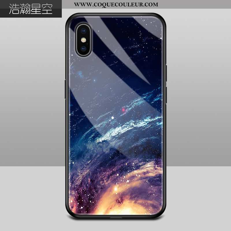 Housse iPhone Xs Max Tendance Coque Verre, Étui iPhone Xs Max Protection Verte