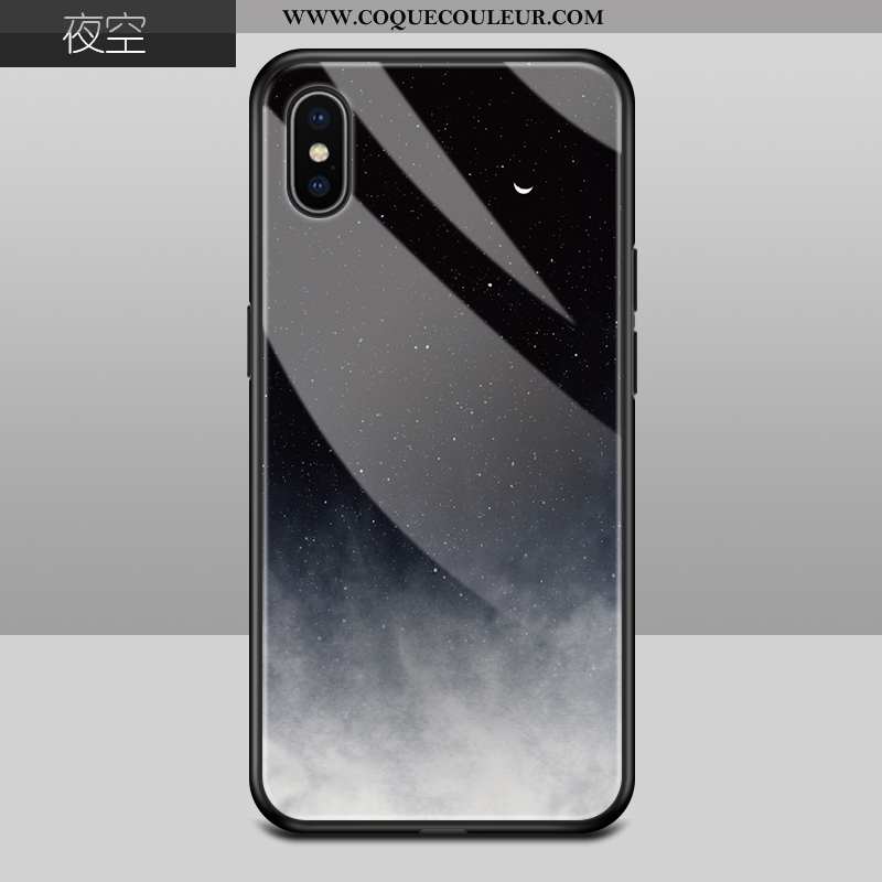 Housse iPhone Xs Max Tendance Coque Verre, Étui iPhone Xs Max Protection Verte