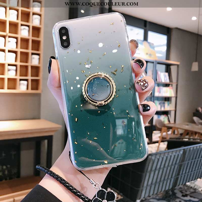 Coque iPhone Xs Max Personnalité Or Incassable, Housse iPhone Xs Max Tendance Vert Turquoise