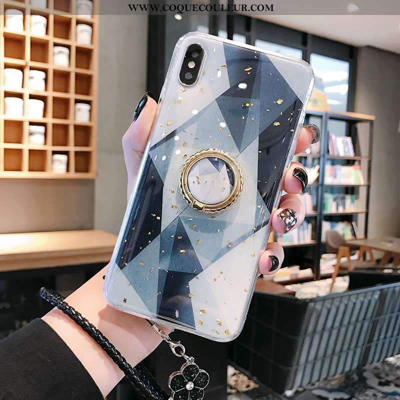 Coque iPhone Xs Max Personnalité Or Incassable, Housse iPhone Xs Max Tendance Vert Turquoise