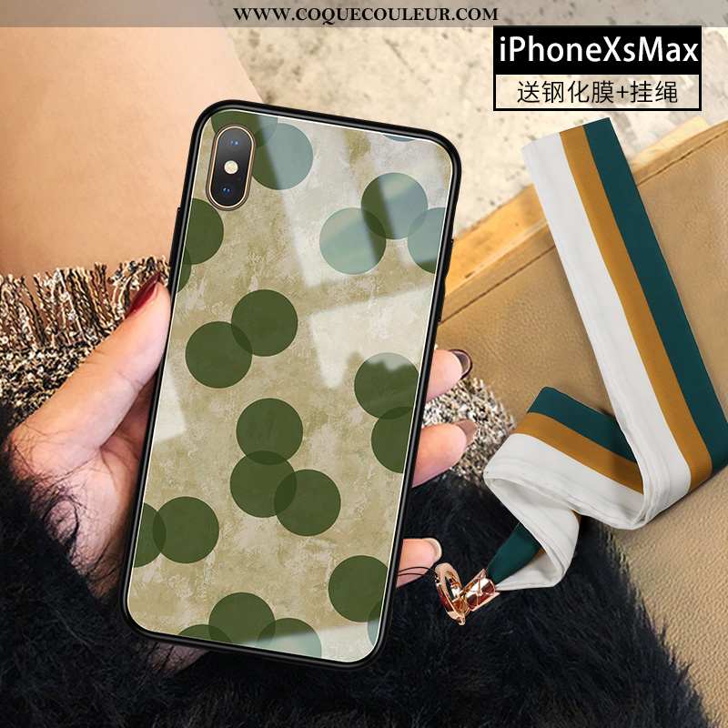 Étui iPhone Xs Max Tendance Coque Tout Compris, iPhone Xs Max Verre Incassable Rose