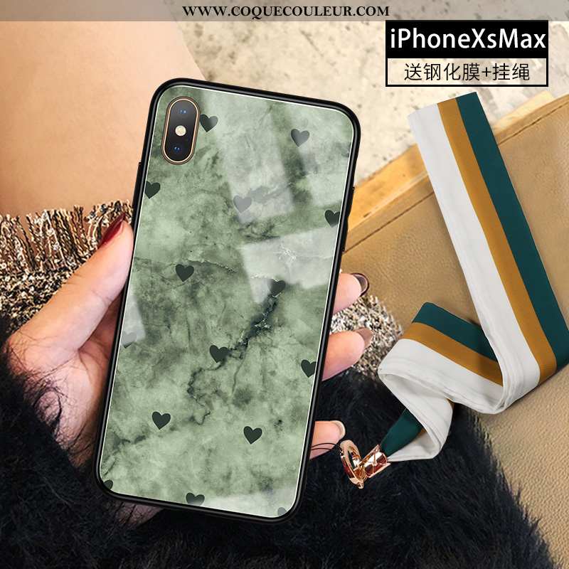 Étui iPhone Xs Max Tendance Coque Tout Compris, iPhone Xs Max Verre Incassable Rose