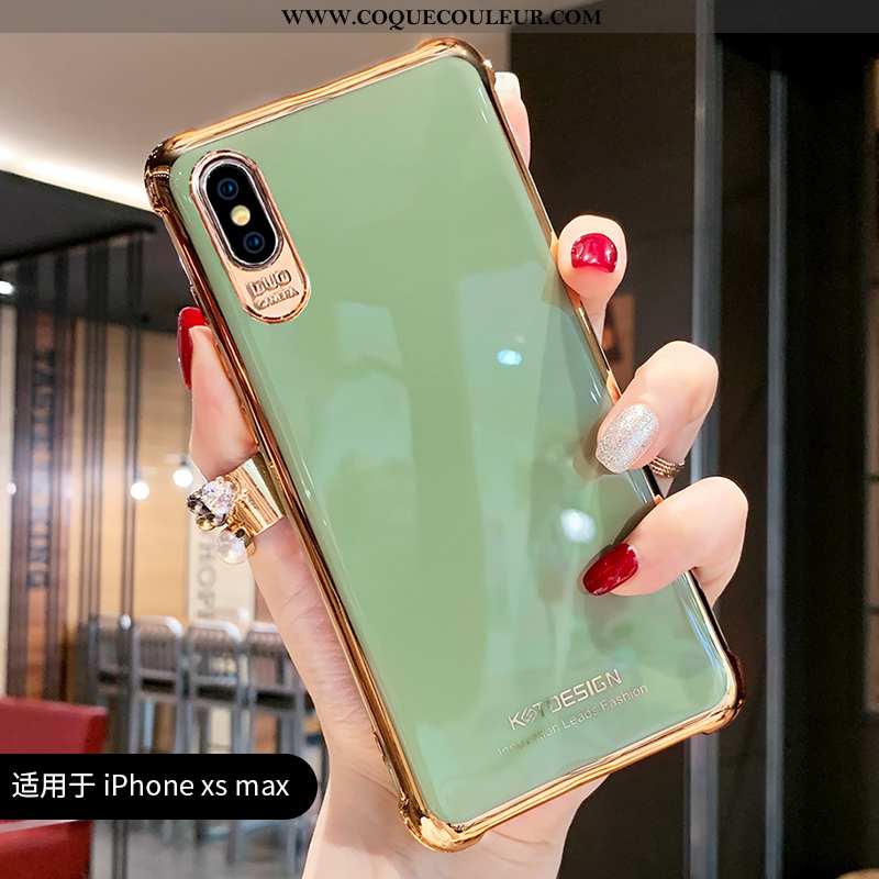 Étui iPhone Xs Max Personnalité Silicone Tendance, Coque iPhone Xs Max Créatif Luxe Verte