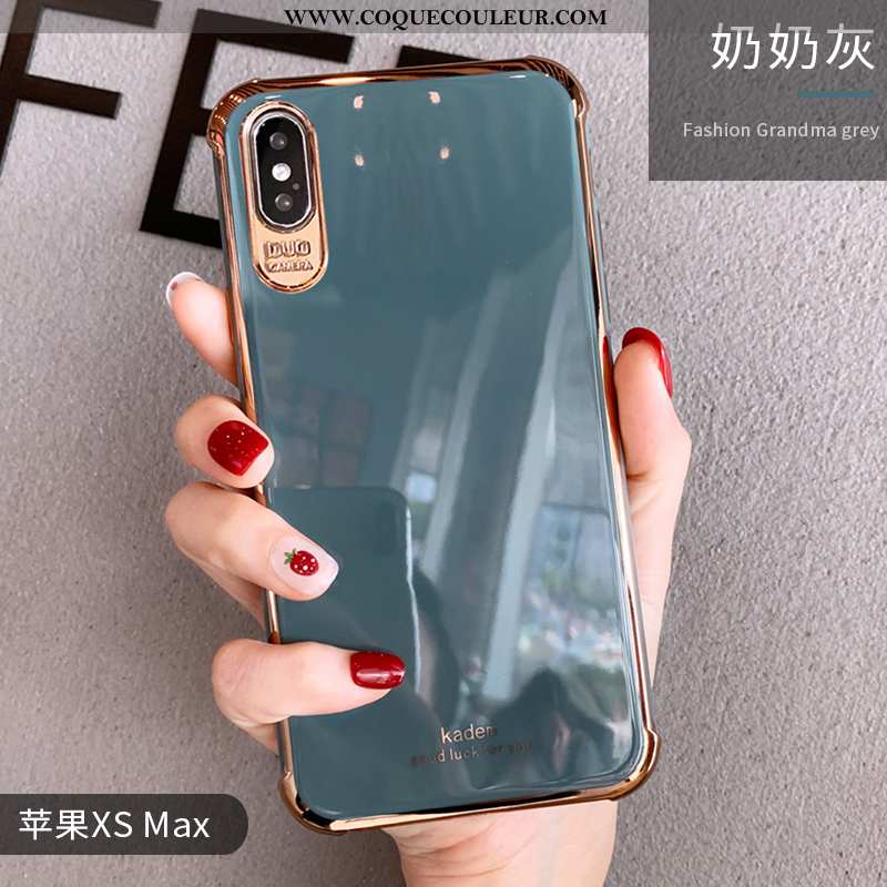 Étui iPhone Xs Max Personnalité Silicone Tendance, Coque iPhone Xs Max Créatif Luxe Verte