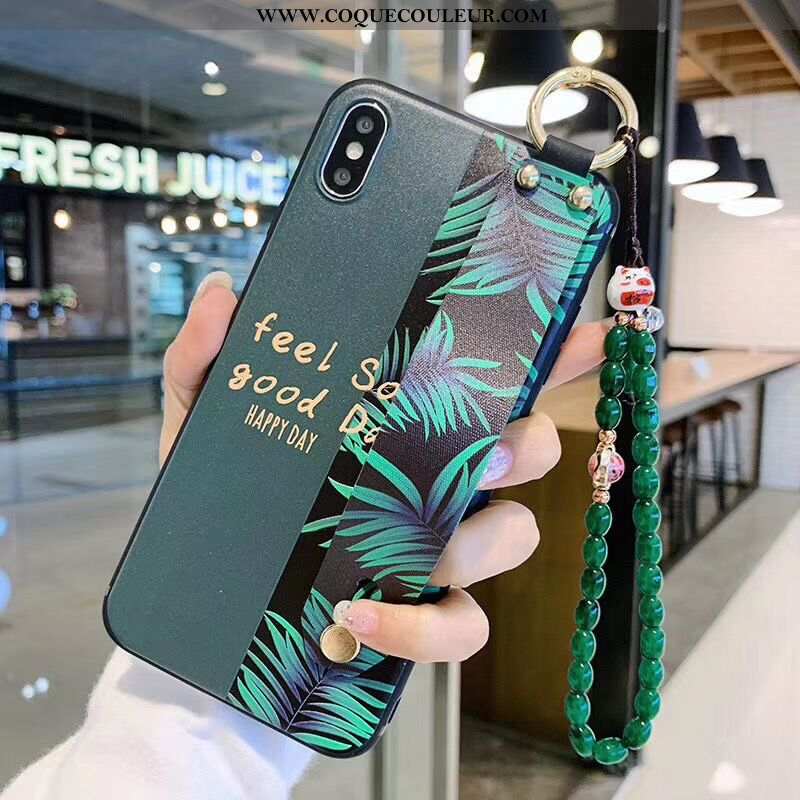 Housse iPhone Xs Max Silicone Dessin Animé Vert, Étui iPhone Xs Max Protection Amoureux Verte