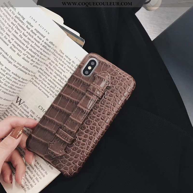 Housse iPhone Xs Max Modèle Fleurie Rouge Étui, Étui iPhone Xs Max Luxe Crocodile