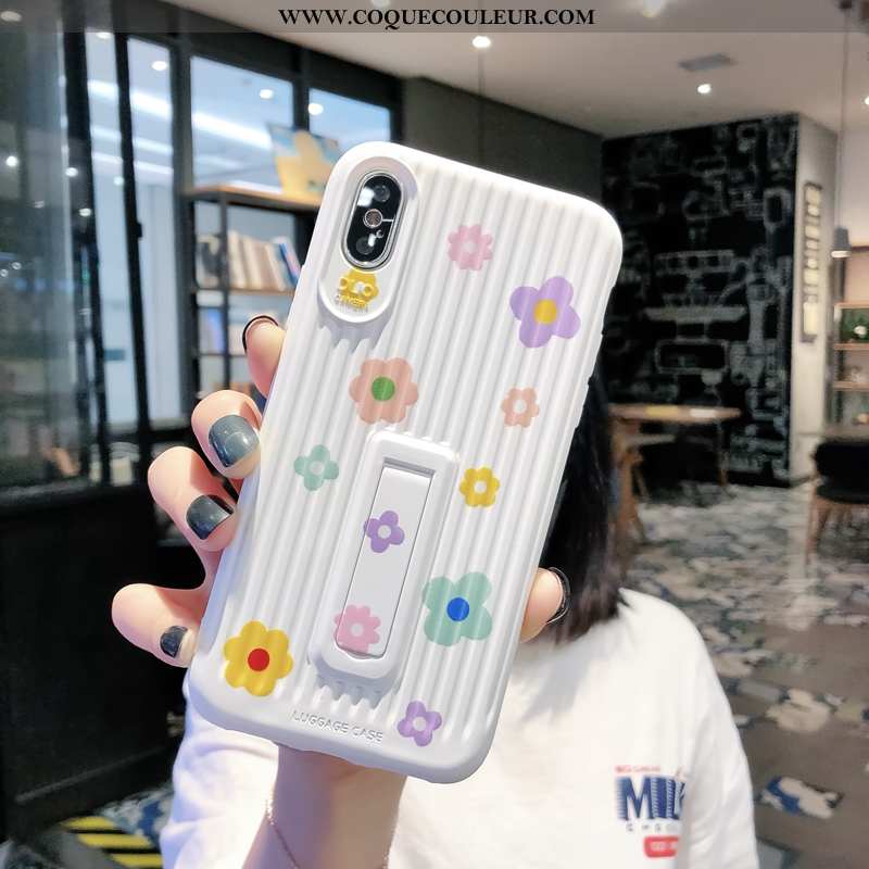 Étui iPhone Xs Silicone Créatif Modèle Fleurie, Coque iPhone Xs Personnalité Fluide Doux Verte