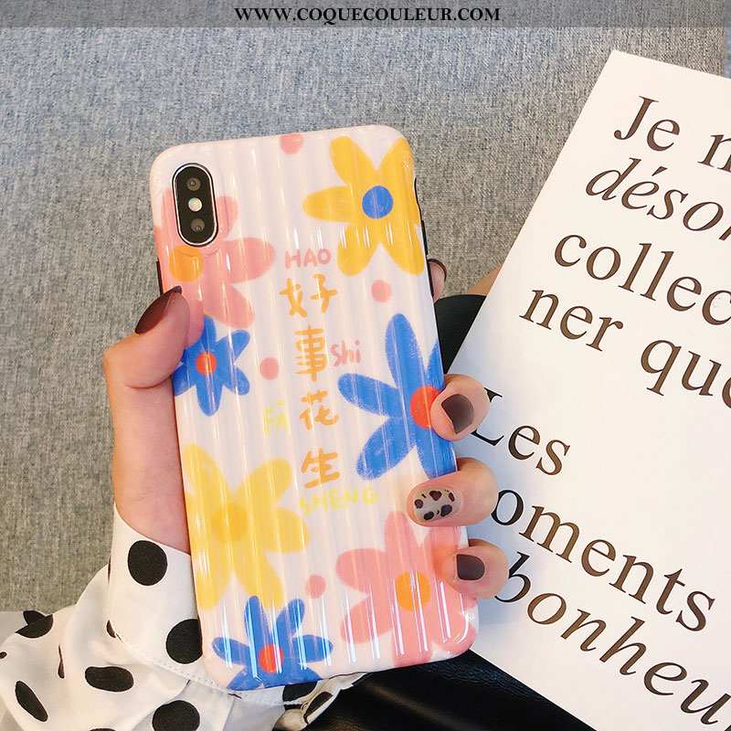 Coque iPhone Xs Fluide Doux Protection Tendance, Housse iPhone Xs Silicone Frais Jaune