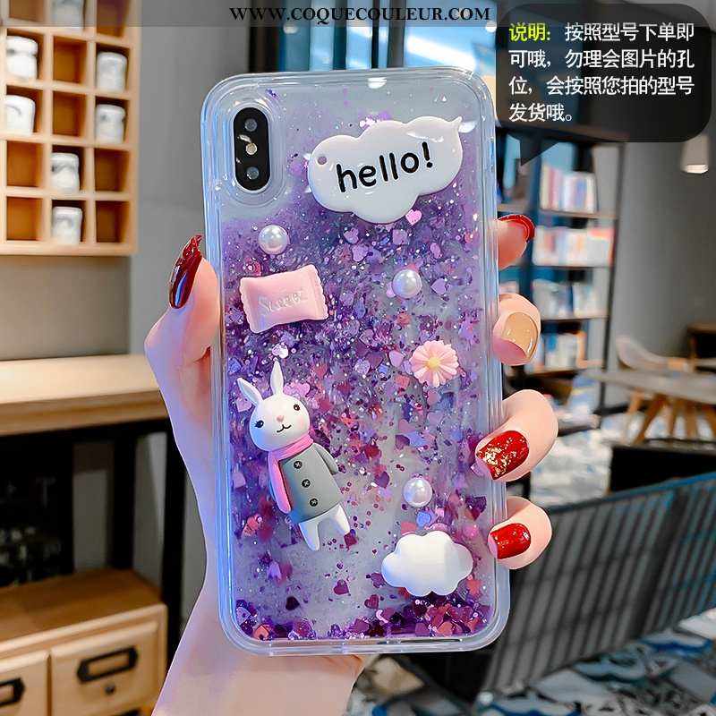 Coque iPhone Xs Dessin Animé Téléphone Portable, Housse iPhone Xs Difficile Enfant Violet