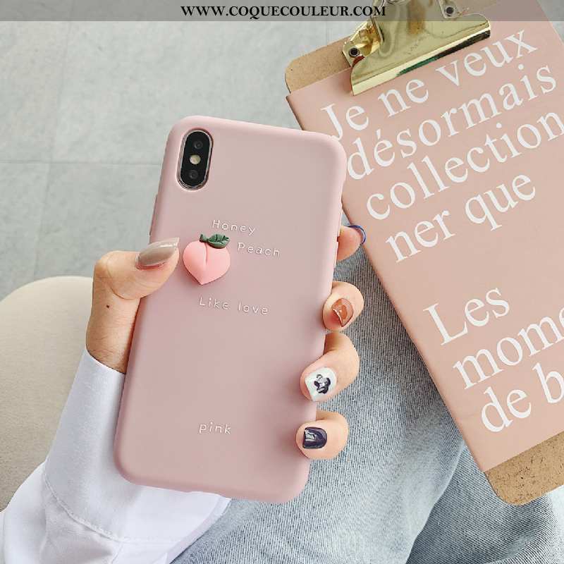 Coque iPhone Xs Silicone Étui Coque, Housse iPhone Xs Tendance Tout Compris Rose