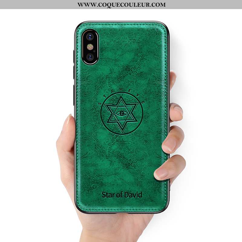 Housse iPhone Xs Créatif Personnalité Silicone, Étui iPhone Xs Ultra Verte