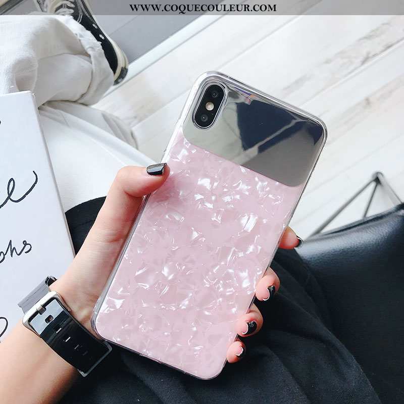 Housse iPhone Xs Modèle Fleurie Coquille Blanc, Étui iPhone Xs Coque Téléphone Portable Blanche