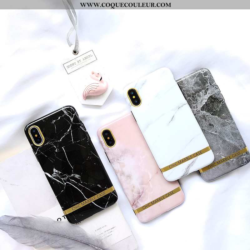 Housse iPhone Xs Tendance Grand Europe, Étui iPhone Xs Modèle Fleurie Clair Noir