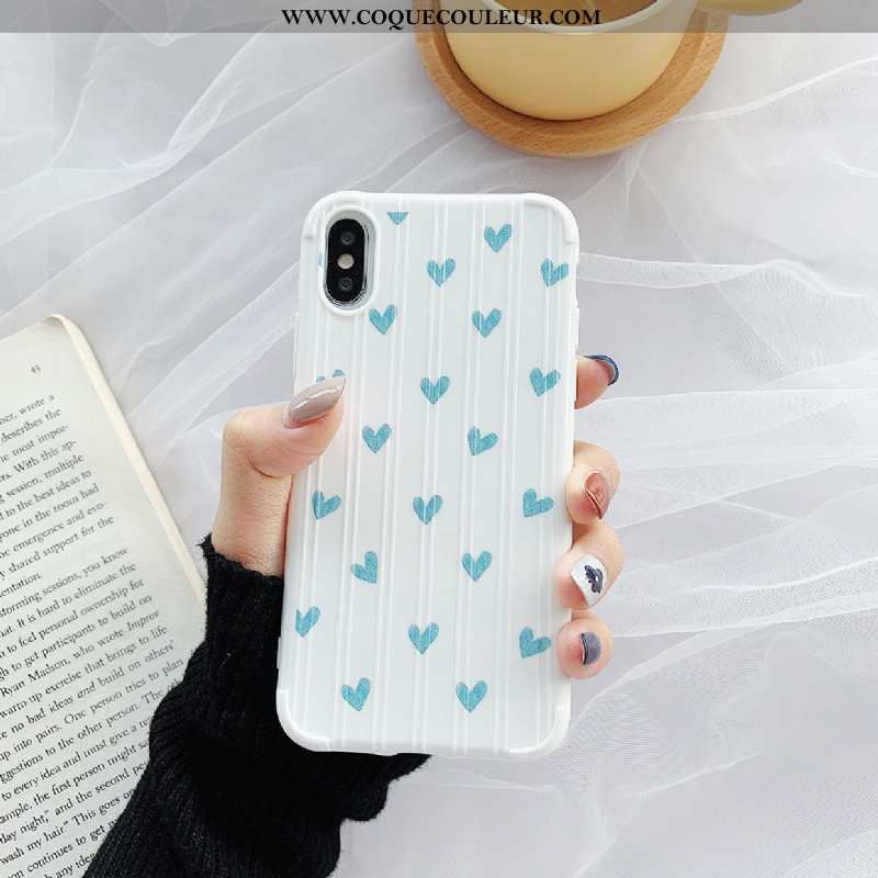 Coque iPhone Xs Protection Couleur Unie, Housse iPhone Xs Tendance Petit Blanche