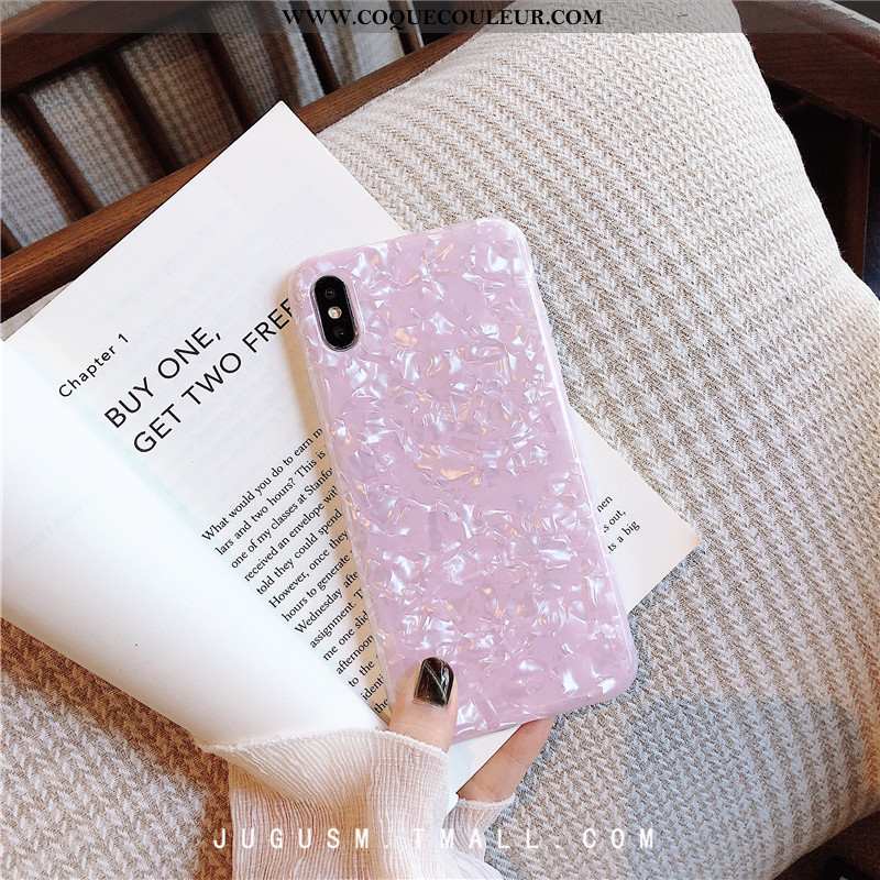 Housse iPhone Xs Modèle Fleurie Rose Coque, Étui iPhone Xs Fluide Doux Net Rouge Noir