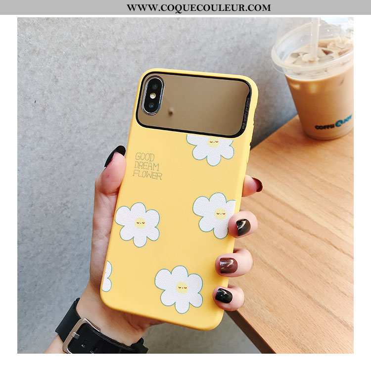 Coque iPhone Xs Tendance Tout Compris Miroir, Housse iPhone Xs Fluide Doux Silicone Verte