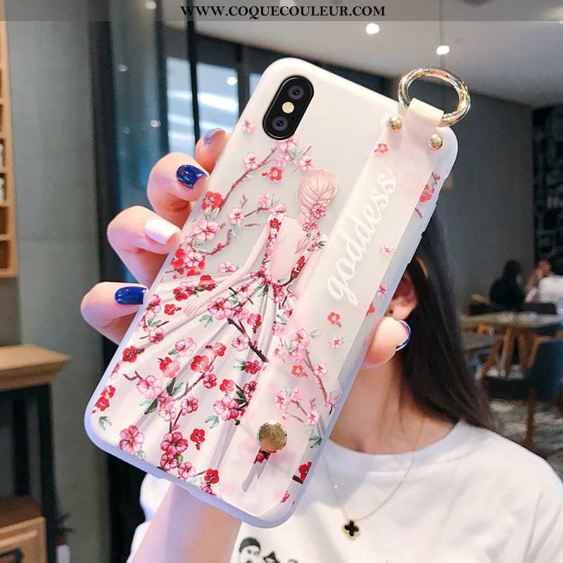 Étui iPhone Xs Protection Téléphone Portable, Coque iPhone Xs Personnalité Créatif Rose