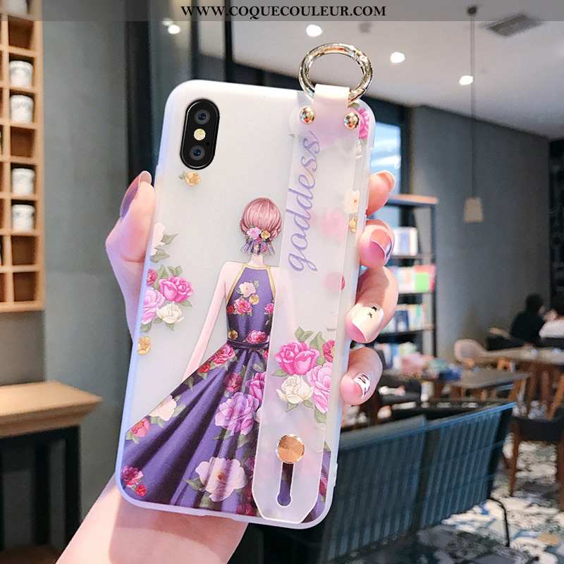 Étui iPhone Xs Protection Téléphone Portable, Coque iPhone Xs Personnalité Créatif Rose