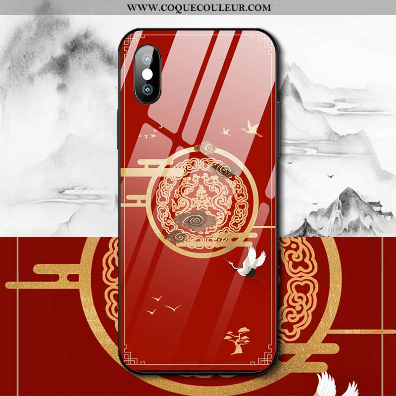 Coque iPhone Xs Ultra Luxe Téléphone Portable, Housse iPhone Xs Tendance Créatif Rouge