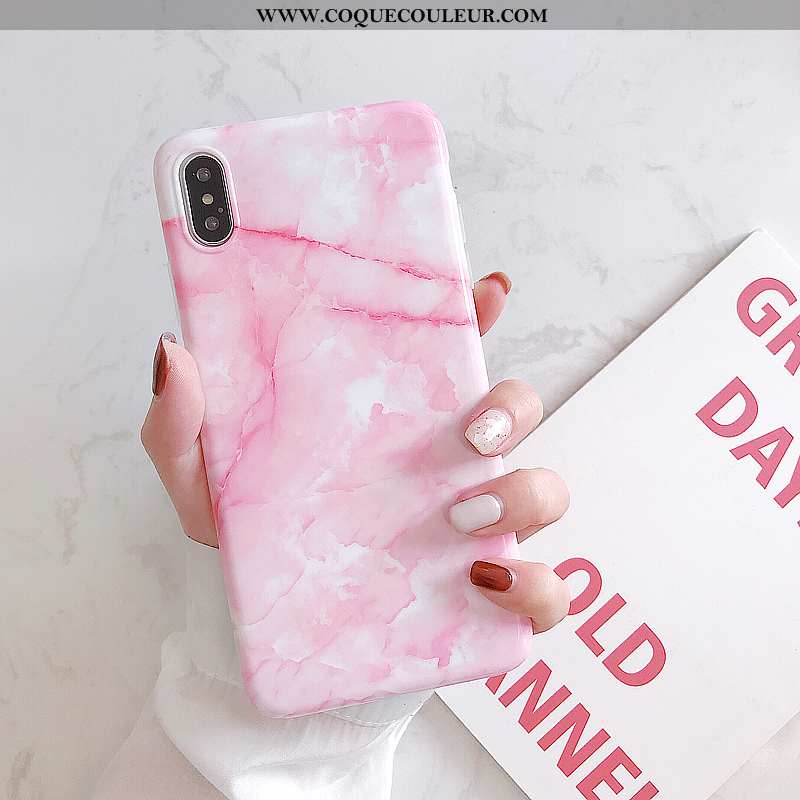 Coque iPhone Xs Protection Téléphone Portable Grand, Housse iPhone Xs Modèle Fleurie Rose