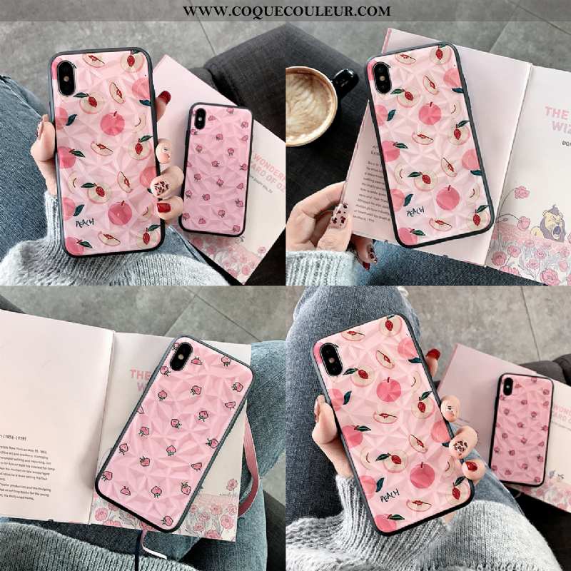 Housse iPhone Xs Tendance Créatif Tout Compris, Étui iPhone Xs Fluide Doux Rose