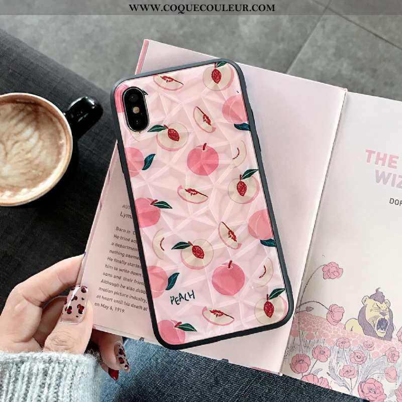 Housse iPhone Xs Tendance Créatif Tout Compris, Étui iPhone Xs Fluide Doux Rose