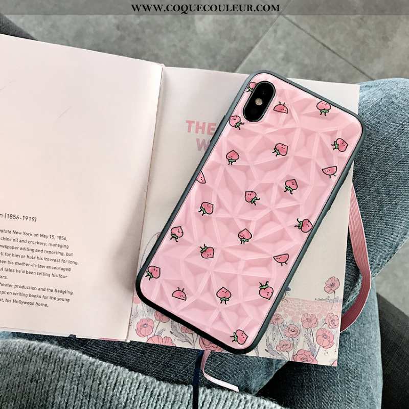 Housse iPhone Xs Tendance Créatif Tout Compris, Étui iPhone Xs Fluide Doux Rose