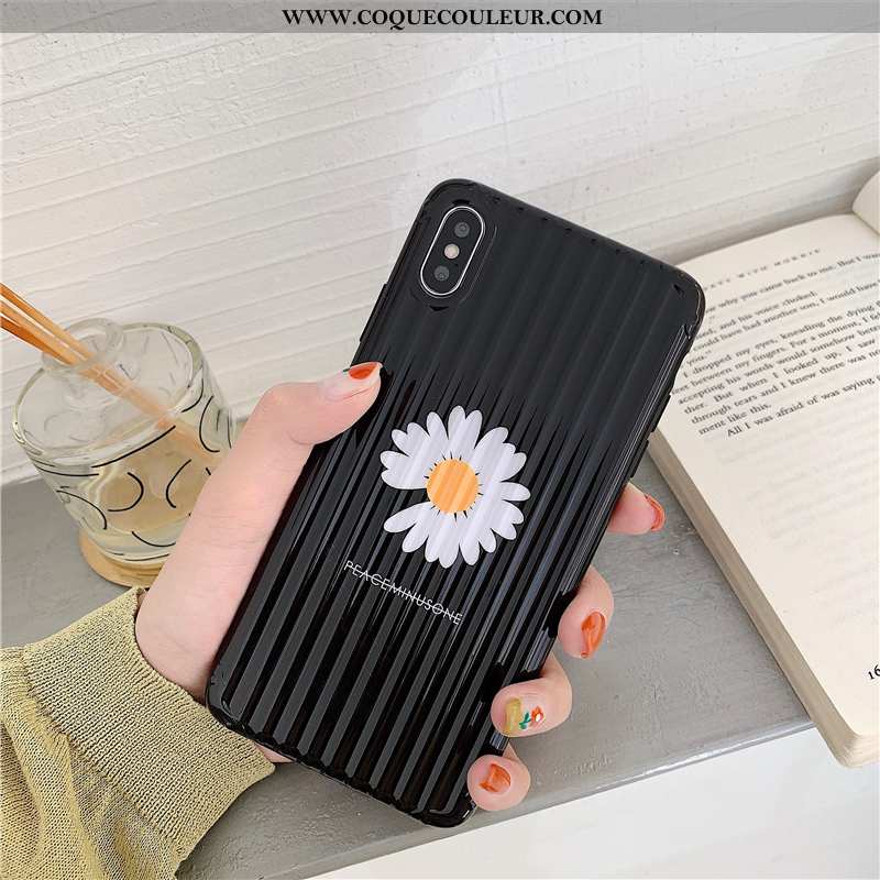 Coque iPhone Xs Personnalité Luxe Tendance, Housse iPhone Xs Créatif Tout Compris Noir