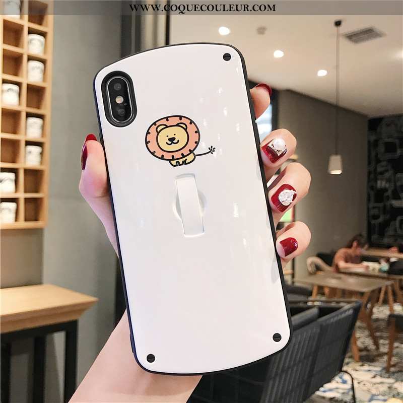 Housse iPhone Xs Personnalité Protection Support, Étui iPhone Xs Créatif Blanc Blanche