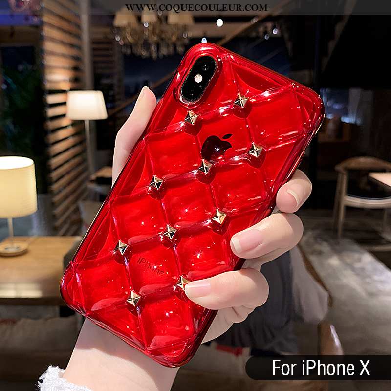 Housse iPhone Xs Tendance Rouge Personnalité, Étui iPhone Xs Fluide Doux Tout Compris