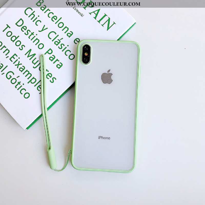 Étui iPhone Xs Légère Border Vert, Coque iPhone Xs Fluide Doux Ornements Suspendus Verte