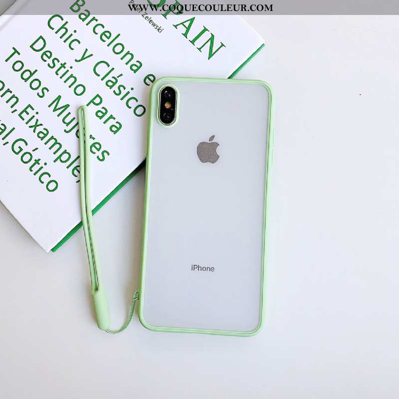 Étui iPhone Xs Légère Border Vert, Coque iPhone Xs Fluide Doux Ornements Suspendus Verte